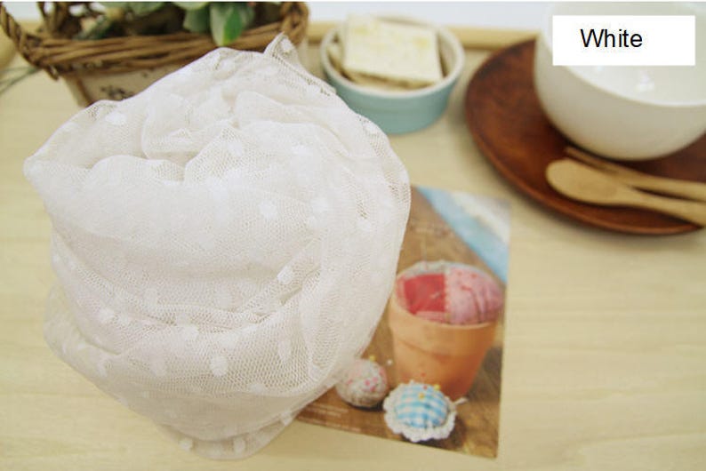 Mesh Fabric With 4 Mm Dots White White Ivory Beige or Dark Etsy