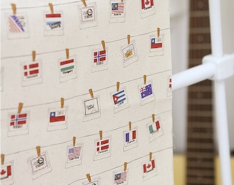 Baumwollstoff Flaggen, koreanische Qualität, Meterware /59591