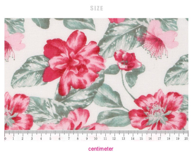Flowers Cotton Gauze Fabric 55 Inches Wide by the Yard Etsy