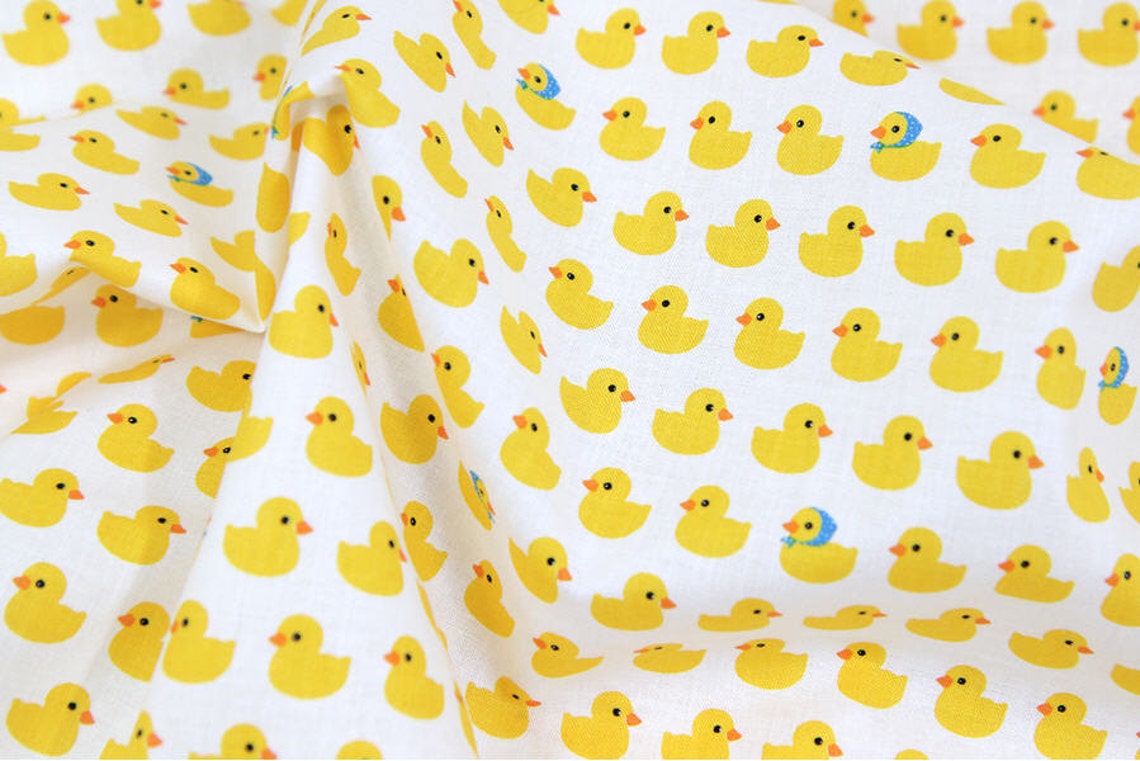 Yellow Ducks Cotton Fabric by the Yard 74296 Etsy