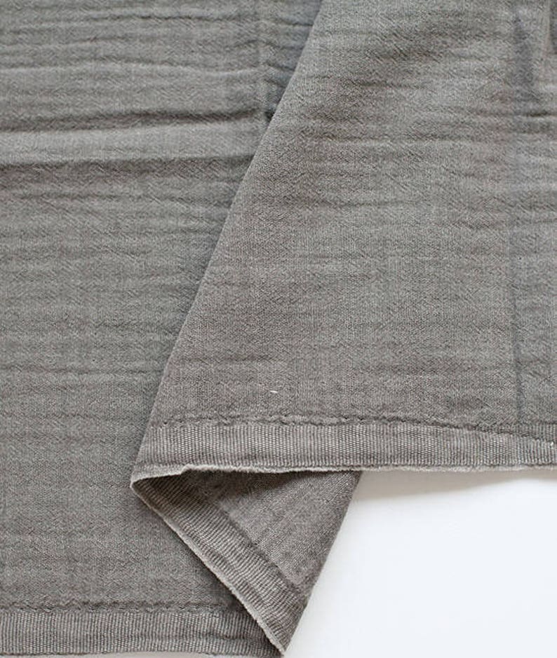 Gray Wrinkled Cotton Gauze Double Gauze Grey Gauze Crinkle Etsy