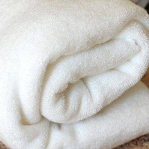 Organic Cotton Terry Cloth - White Ivory - Fabric By the Yard V10