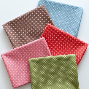 Tissu antidérapant, pois blancs - rose, rouge, bleu, vert ou marron - le mètre /71961