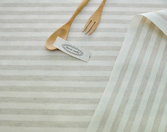 Laminated Linen Fabric - 1 cm Stripe - By the Yard 94553 90203-1