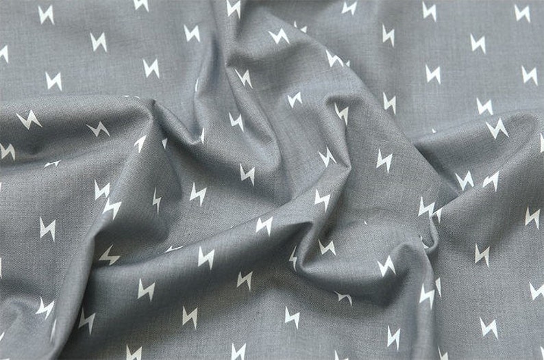 Lightning Bolt Cotton Fabric Gray by the Yard 94387 Etsy