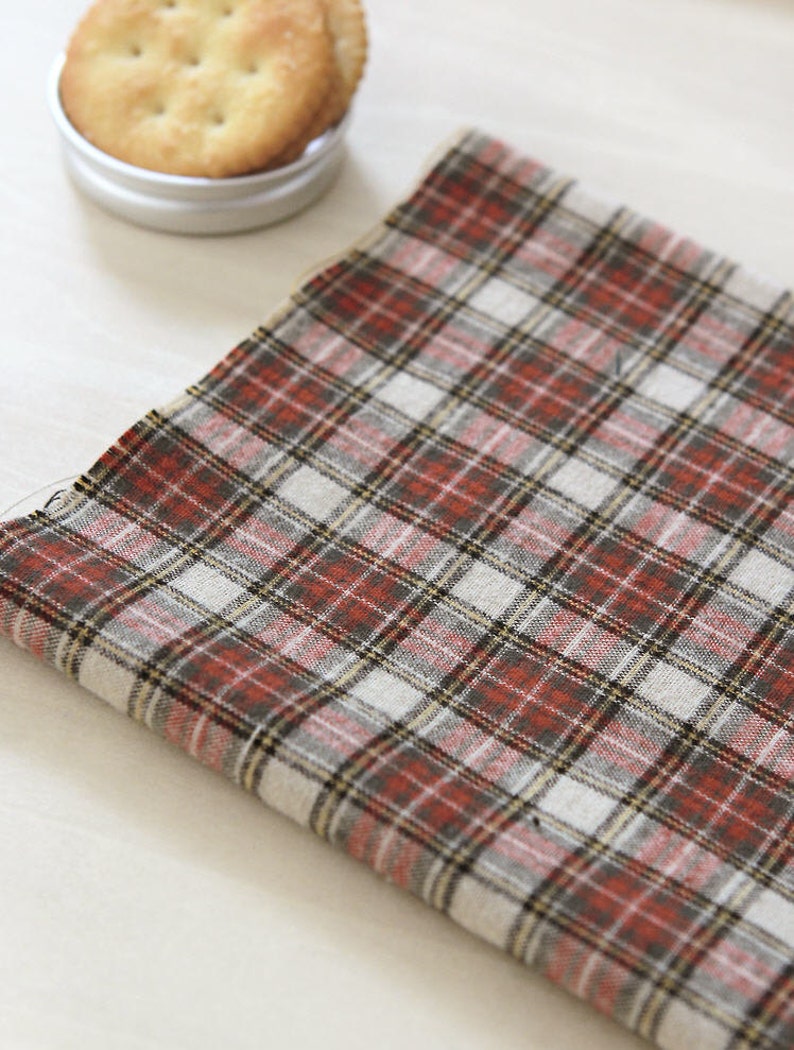 Brushed Yarn Dyed Cotton Fabric Plaid By the Yard 46759 Etsy