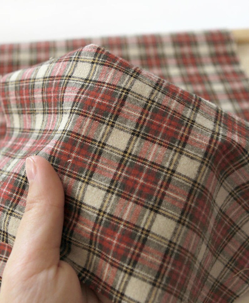 Brushed Yarn Dyed Cotton Fabric Plaid By the Yard 46759 Etsy