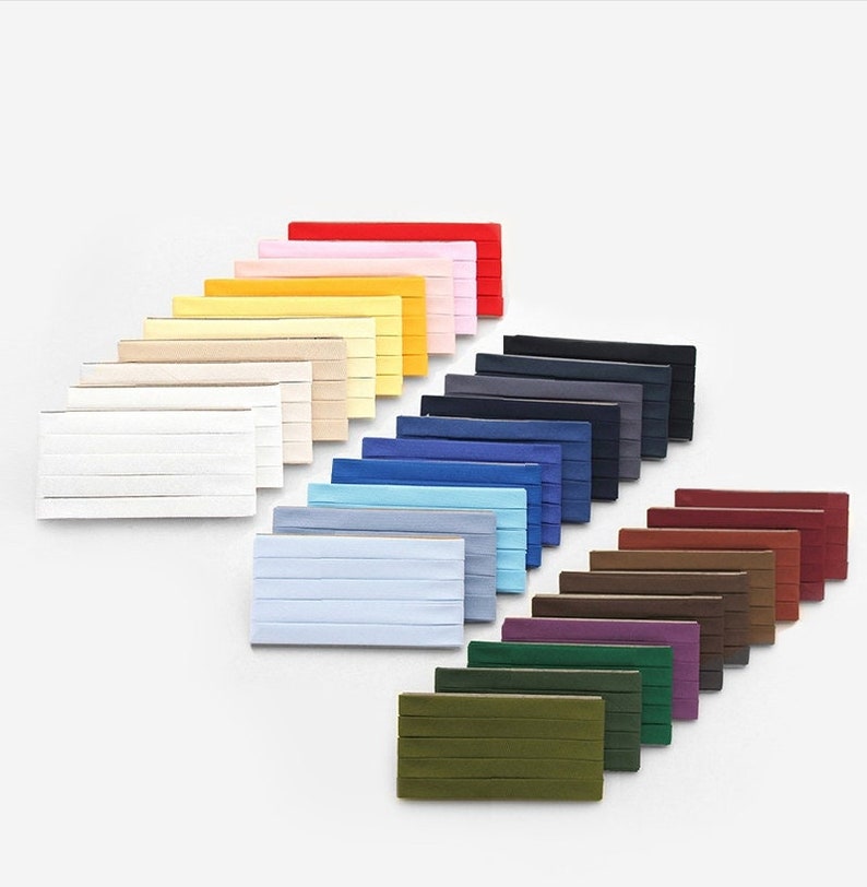 Folded Cotton Bias, Easy Bias, Sewing Notions, Trims in 30 Colors, 3 Yards, By the Pack /50527 image 1