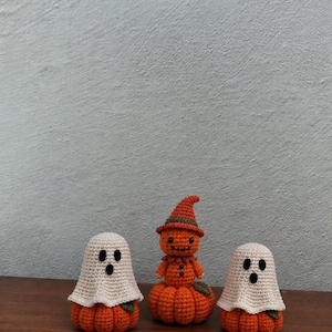 Ghost Crochet Pattern PDF, Peek-a-Boo Pumpkin with Removable Ghost Cover, Halloween Amigurumi