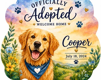 Personalized Pet Adoption Magnet, Custom Gotcha Day Acrylic Fridge Magnet, Rescue Gift, Welcome Home Pet Keepsake