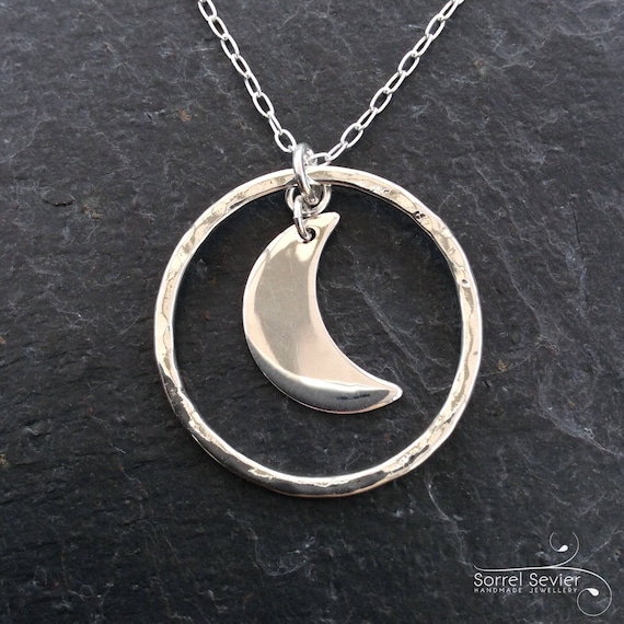 Crescent Moon Necklace Sterling Silver Polished Finish Crescent Moon Necklace Sterling Silver Polished Finish