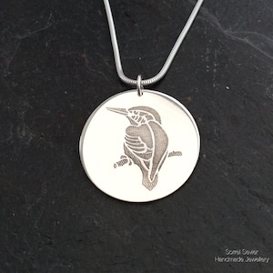 Kingfisher disc necklace