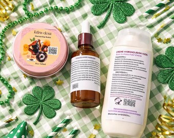 Coffret capillaire naturel pour enfants – Shampoing solide extra-doux, huile capillaire et crème hydratante – Soins artisanaux