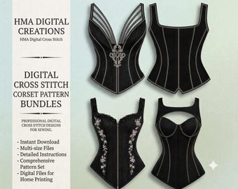 Gothic Corset Cross Stitch Patterns Bundle