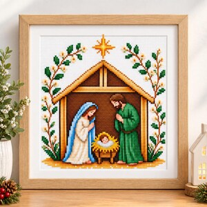 Kreuzstichmuster Weihnachtskrippe (PDF-Download)