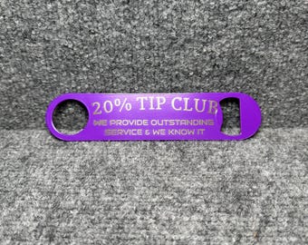 Frase engraçada de barman - Clube de gorjetas de 20% - Chave do bar, abridor de garrafas