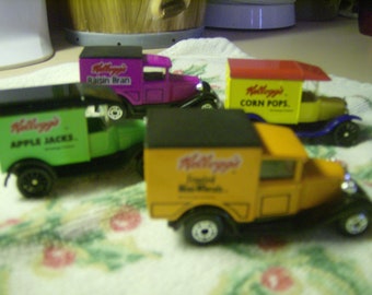 Matchbox trucks-Kellogg's cereal Corn Pops Apple Jack Raisin Bran MiniWheat TWP Matchbox trucks-Kellogg's cereal Corn Pops Apple Jack Raisin Bran MiniWheat TWP