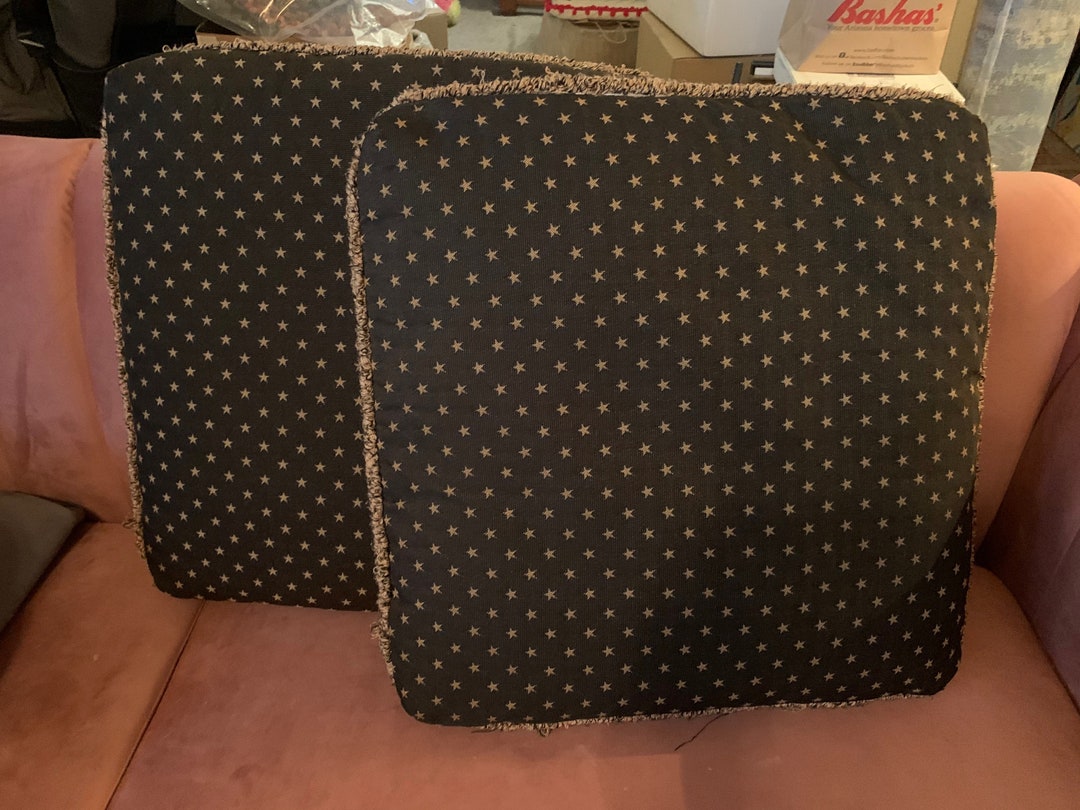 Vintage Navy Blue W/gold Stars & Edge Trim Sofa Throw Pillows Etsy