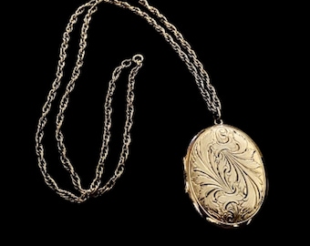 1960s CORO Gold-Plated Locket Necklace