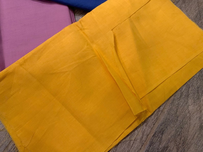 Yellow Green and Black About 7 Yards of Vintage New Solid Color Cotton Fabrics for Sewing in Lavender Indigo