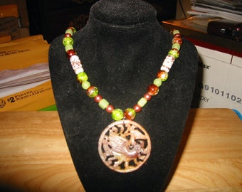 Custom Crafted "The Winds of Eragon" Gemstone Beaded Dragon Pendant Necklace (OOAK)