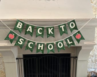 Back to School Bunting Banner Sewing Pattern, Apple Pennant (PDF Download)