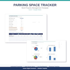 Parking Space Tracker Spreadsheet Multi-Property Management Template Permit Renewal Waitlist & Violations Log Excel Google Sheets
