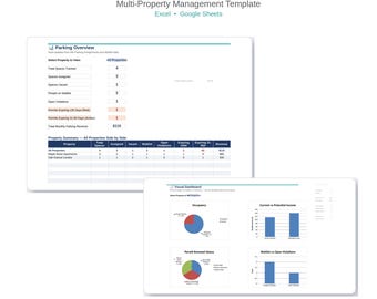 Parking Space Tracker Spreadsheet Multi-Property Management Template Permit Renewal Waitlist & Violations Log Excel Google Sheets
