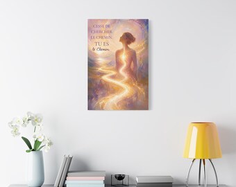 Tu Es le Chemin spiritual woman heart light Canvas