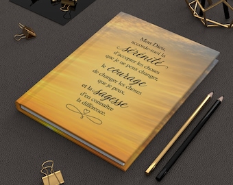 Journal Prière de la Sérénité  Carnet spirituel à couverture rigide  Cadeau inspirant en français