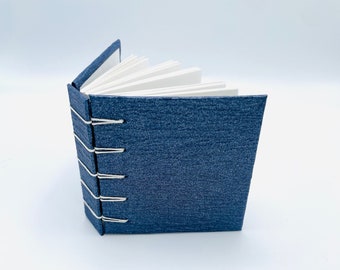 Blue Metallic Mini Journal (white) - Spectrum Collection