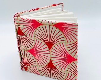 Red and Pink Ginko Mini Journal - Spectrum Collection