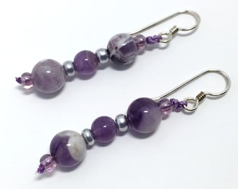 Flower Amethyst Earrings