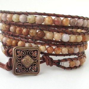 Morocco Agate Quad Wrap Bracelet image 1