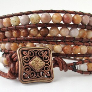 Morocco Agate Quad Wrap Bracelet image 3