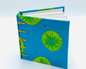 Blue with Yellow Print Mini Journal - Spectrum Collection