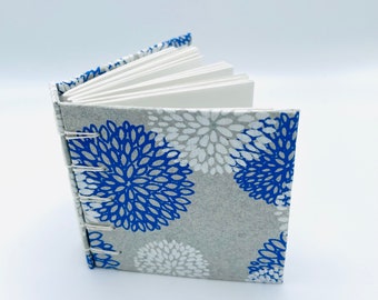 Blue and White Mums Print Mini Journal - Spectrum Collection