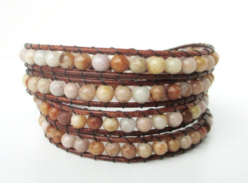 Morocco Agate Quad Wrap Bracelet image 2