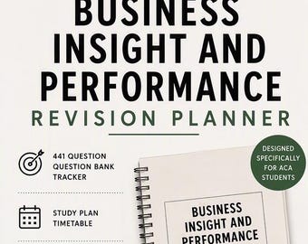 Business Insight and Performance Revision Planner ICAEW ACA Certificate Exam