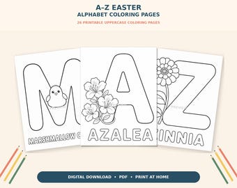 Easter Alphabet Coloring Pages: 26-Page A–Z Printable PDF for Preschool and Kindergarten