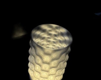 3D Printed Diamond Texture Lamp | Ambient LED Table Light, Cozy Night Light