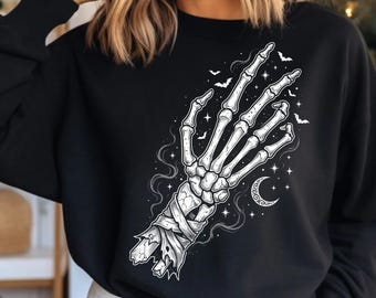 Vintage Skeleton Hand PNG | Gothic Halloween Bone Design (Digital Download)