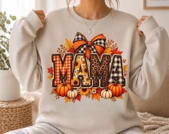 Patchwork Mama Fall Shirt, Rustic Autumn Pumpkin Sunflower Design (Digital Download)