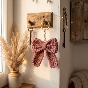 Crochet Bow Keychain Pattern PDF | Beginner Crochet Pattern | Instant Download | Bag Charm Tutorial | DIY Gift