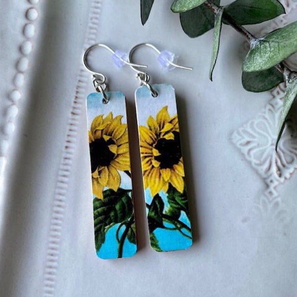 Sunflower Earrings Etsy