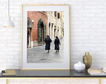 Rome Italy Wall Art Window Shopping Nuns Streets of Italy, Home Decor, Fine Art Photography, Travel Photography