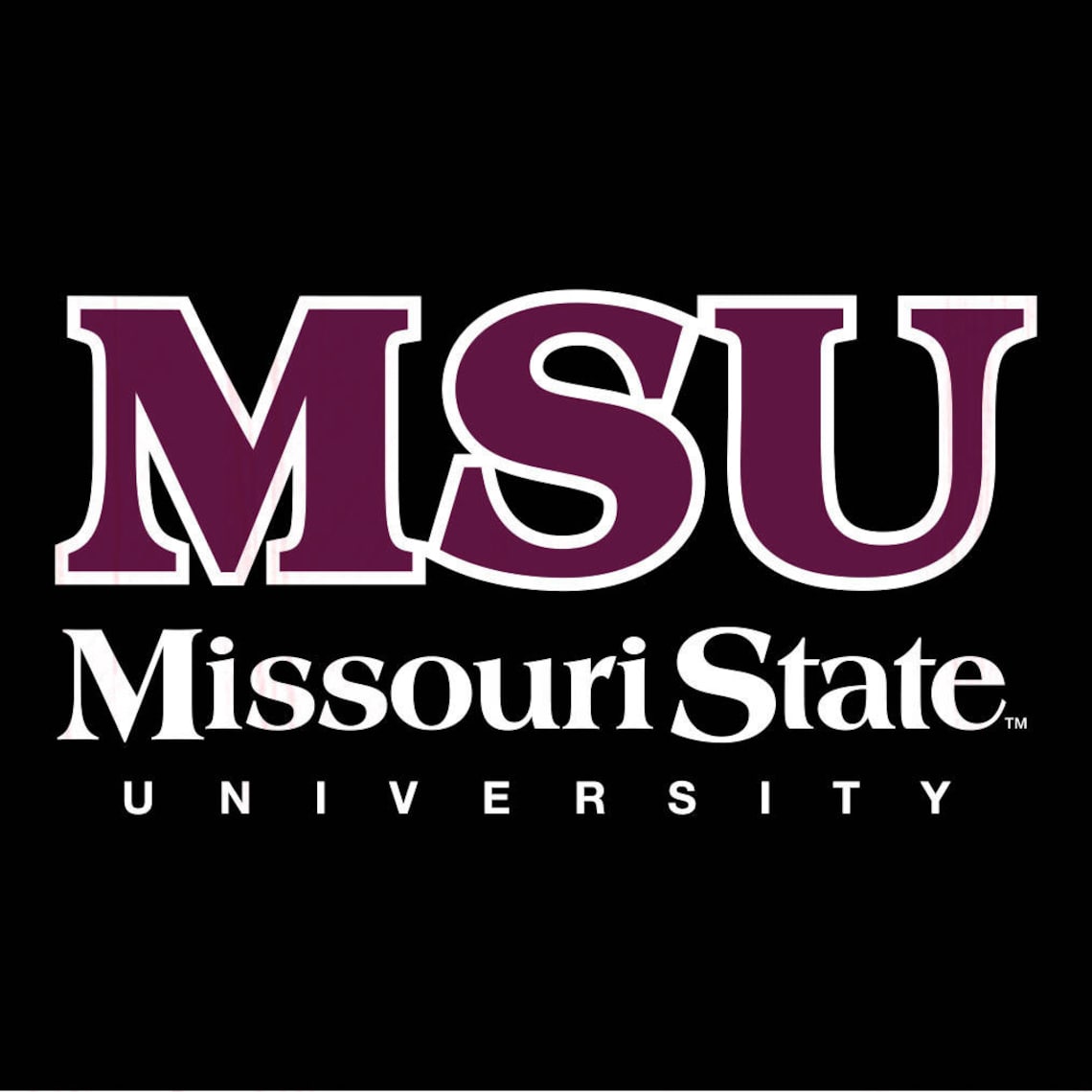 Missouri State University MSU Logo on Black single Stone Etsy