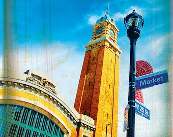 Cleveland coaster collection: Westside Market (single stone tile coaster)