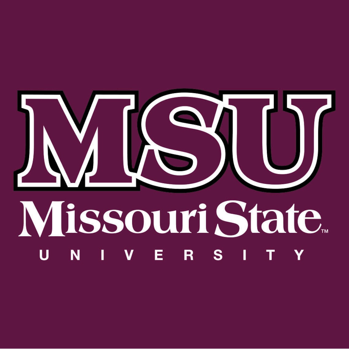 Missouri State University MSU logo on maroon single stone Etsy