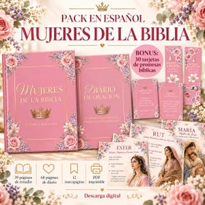 Pack Mujeres de la Biblia, Journal Devocional Cristiano Regalo Imprimible Diario reflexión